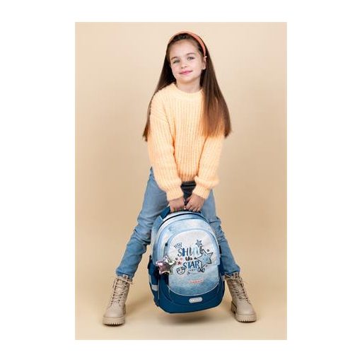 Iskolatáska, cipzáras, BELMIL "Leisure Plus Shine like a Star Jeans", csillag