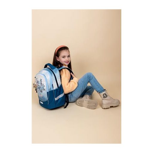 Iskolatáska, cipzáras, BELMIL "Leisure Plus Shine like a Star Jeans", csillag