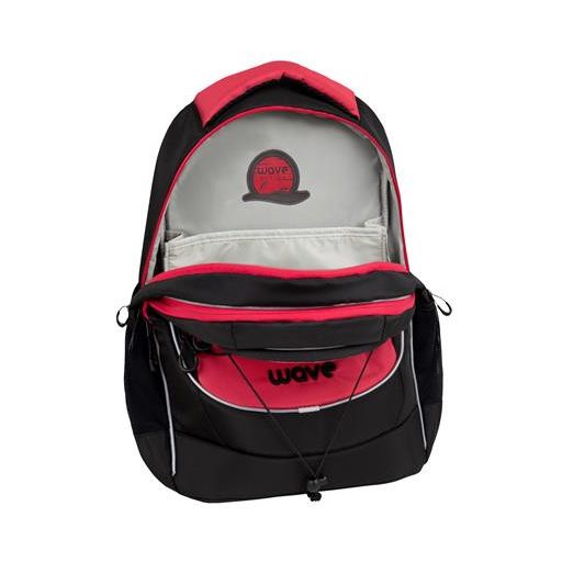 Hátizsák, cipzáras, BELMIL "Boost Meteor", fekete-piros