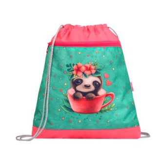   Tornazsák, BELMIL "Cute sloth", zöld-rózsaszín, lajhár