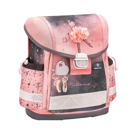 Iskolatáska, fémcsat, BELMIL "Classy Ballerina", fekete-rózsaszín, balerina