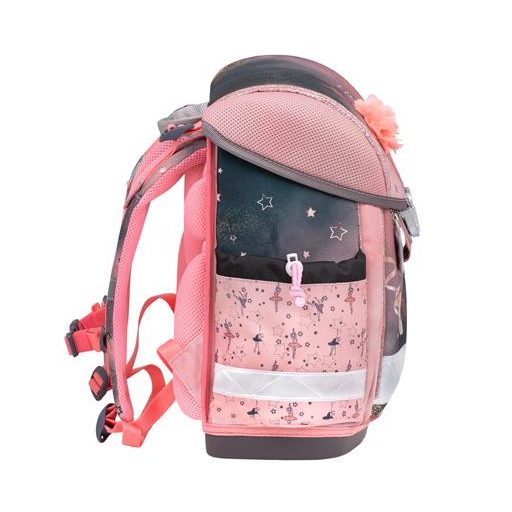 Iskolatáska, fémcsat, BELMIL "Classy Ballerina", fekete-rózsaszín, balerina