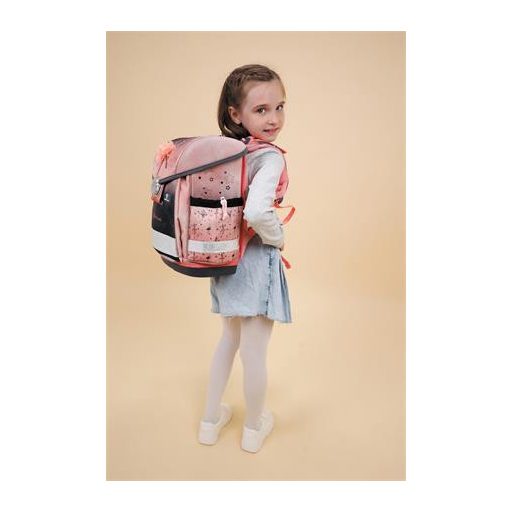 Iskolatáska, fémcsat, BELMIL "Classy Ballerina", fekete-rózsaszín, balerina