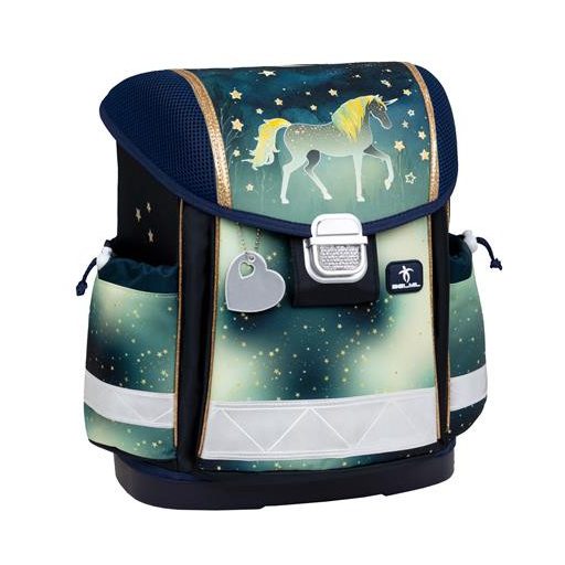 Iskolatáska, fémcsat, BELMIL "Classy Sparkling Unicorn", unikornis