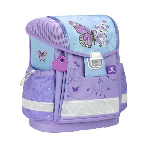 Iskolatáska, fémcsat, BELMIL "Classy Purple Blue Butterfly", pillangó