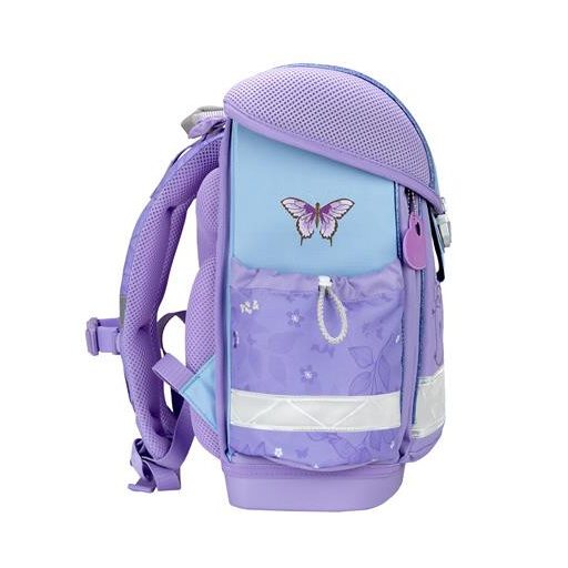 Iskolatáska, fémcsat, BELMIL "Classy Purple Blue Butterfly", pillangó