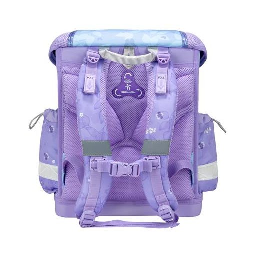 Iskolatáska, fémcsat, BELMIL "Classy Purple Blue Butterfly", pillangó