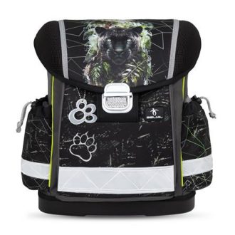   Iskolatáska, fémcsat, BELMIL "Classy Black Panther", fekete párduc