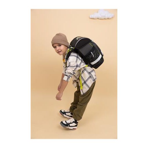 Iskolatáska, fémcsat, BELMIL "Classy Black Panther", fekete párduc