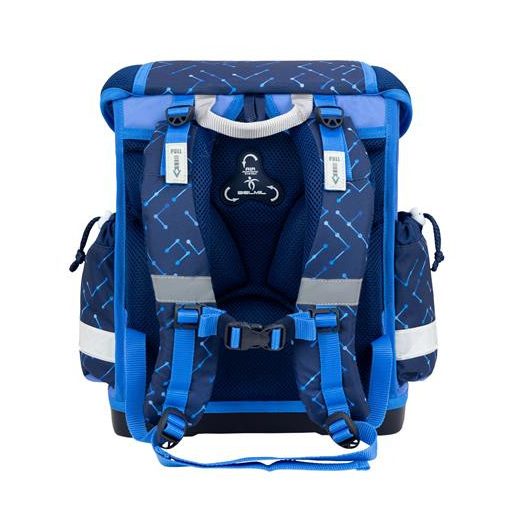 Iskolatáska, fémcsat, BELMIL "Classy Navy Blue Tech", robot