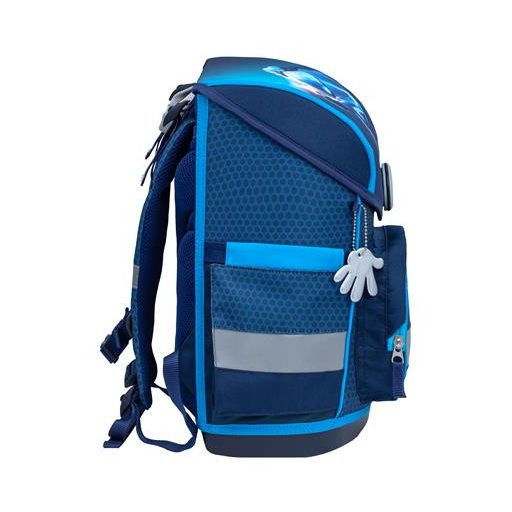 Iskolatáska, mágneszárral, BELMIL "Compact Racing Blue Neon", versenyautó