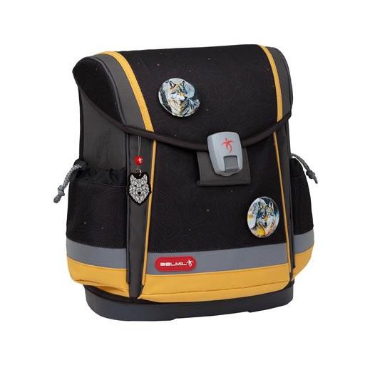 Iskolatáska, mágneszárral, BELMIL "Classy Plus Wolves Sand", farkas