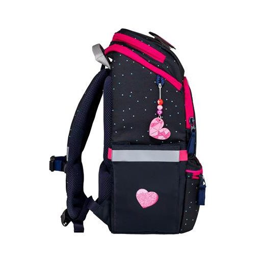 Iskolatáska, cipzáras, BELMIL "Zippy Pinky", pink szív