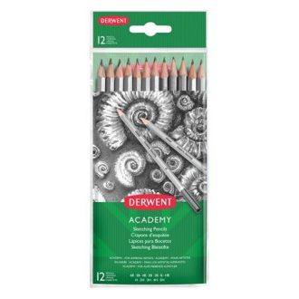   Grafitceruza szett, hatszögletű, DERWENT "Academy", 12 különböző keménység