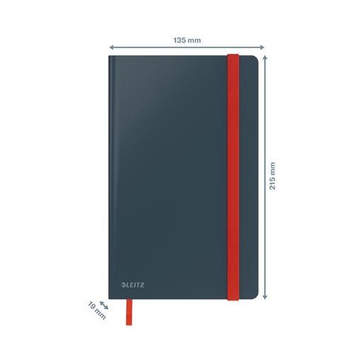 Beíró, A5, kockás, 80 lap, keményfedeles, LEITZ "Cosy Soft Touch", bársonyszürke