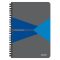 Spirálfüzet, A5, kockás, 90 lap, laminált karton borító, LEITZ "Office", szürke-kék