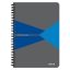 Spirálfüzet, A5, kockás, 90 lap, laminált karton borító, LEITZ "Office", szürke-kék