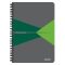 Spirálfüzet, A5, kockás, 90 lap, laminált karton borító, LEITZ "Office", szürke-zöld