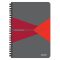 Spirálfüzet, A5, vonalas, 90 lap, laminált karton borító, LEITZ "Office", szürke-piros