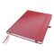 Jegyzetfüzet, exkluzív, A4, vonalas, 80 lap, keményfedeles, LEITZ "Complete", piros