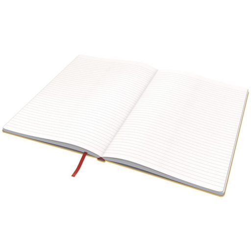 Beíró, B5, vonalas, 80 lap, keményfedeles, LEITZ "Cosy Soft Touch", melegsárga