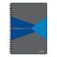 Spirálfüzet, A4, kockás, 90 lap, PP borító, LEITZ "Office", szürke-kék