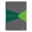Spirálfüzet, A4, vonalas, 90 lap, PP borító, LEITZ "Office", szürke-zöld