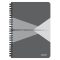 Spirálfüzet, A5, kockás, 90 lap, PP borító, LEITZ "Office", szürke