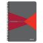 Spirálfüzet, A5, vonalas, 90 lap, PP borító, LEITZ "Office", szürke-piros