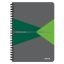 Spirálfüzet, A5, vonalas, 90 lap, PP borító, LEITZ "Office", szürke-zöld