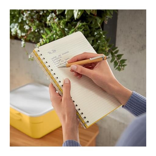 Spirálfüzet, B5, vonalas, 80 lap, LEITZ, "Cosy Soft Touch", melegsárga