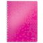 Spirálfüzet, A4, vonalas, 80 lap, LEITZ "Wow", rózsaszín