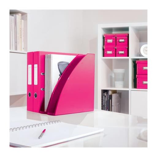 Spirálfüzet, A4, vonalas, 80 lap, LEITZ "Wow", rózsaszín