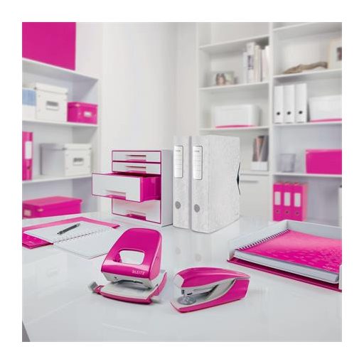 Spirálfüzet, A4, vonalas, 80 lap, LEITZ "Wow", rózsaszín