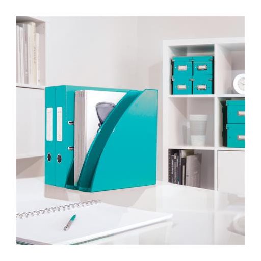 Spirálfüzet, A4, vonalas, 80 lap, LEITZ "Wow", jégkék