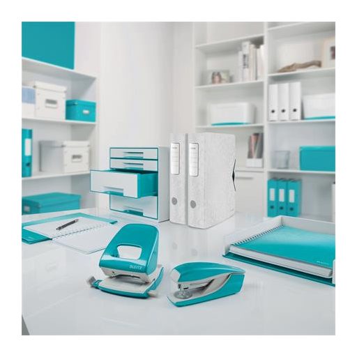 Spirálfüzet, A4, vonalas, 80 lap, LEITZ "Wow", jégkék