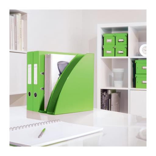 Spirálfüzet, A4, vonalas, 80 lap, LEITZ "Wow", zöld