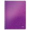 Spirálfüzet, A4, vonalas, 80 lap, LEITZ "Wow", lila