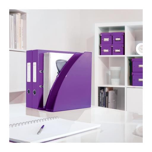 Spirálfüzet, A4, vonalas, 80 lap, LEITZ "Wow", lila