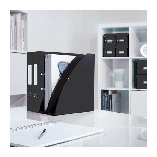 Spirálfüzet, A4, kockás, 80 lap, LEITZ "Wow", fekete