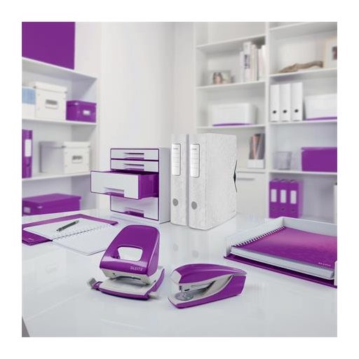 Spirálfüzet, A5, vonalas, 80 lap, LEITZ "Wow", lila