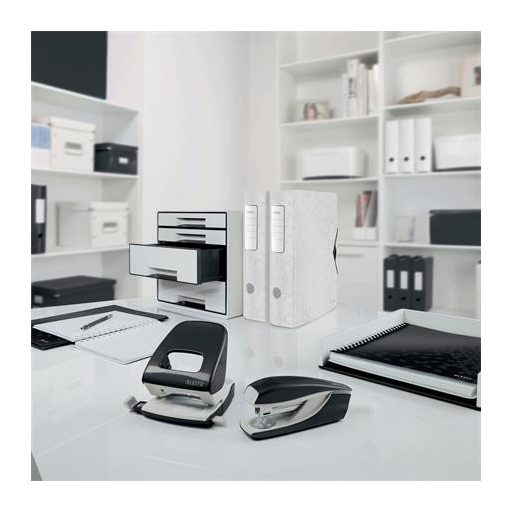 Spirálfüzet, A5, kockás, 80 lap, LEITZ "Wow", fekete