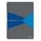 Spirálfüzet, A4, vonalas, 90 lap, laminált karton borító, LEITZ "Office", szürke-kék