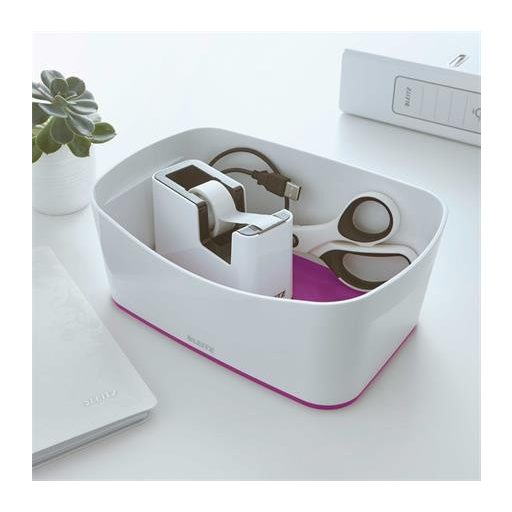 Ragasztószalag-adagoló, asztali, feltöltött, LEITZ "Wow", fehér-lila