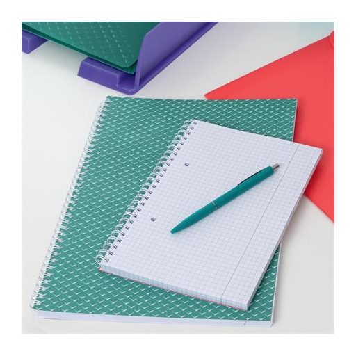 Spirálfüzet, A5, kockás, 80 lap, ESSELTE "Colour'Breeze", zöld