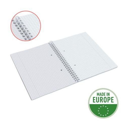 Spirálfüzet, A5, kockás, 80 lap, ESSELTE "Colour'Breeze", korall