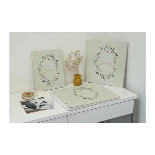 Fotóalbum, csavarozott gerincű, 29x32 cm, 30 lap, EXACOMPTA "CHAMPETRE", fehér