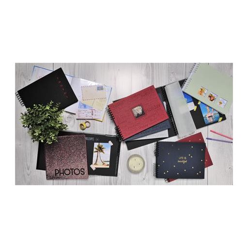 Fotóalbum, spirál, 32x22 cm, 25 lap, EXACOMPTA "Life", kék