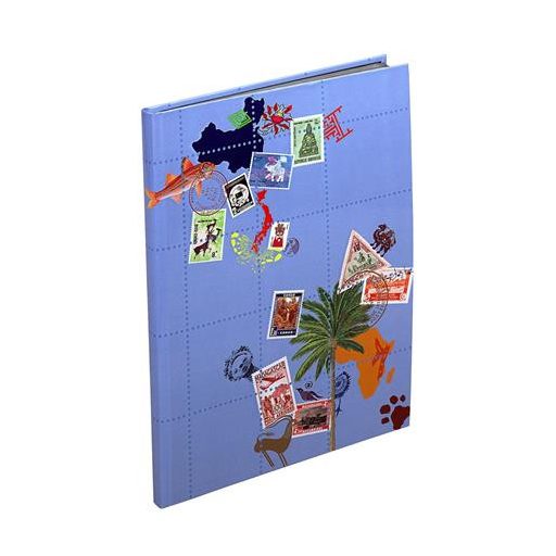Album, bélyeggyűjtő, 22,5x30,5 cm, 8 lap, EXACOMPTA "Globe Trotter", vegyes színek