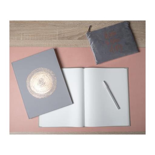 Vendégkönyv, 27x22 cm, 50 lap, EXACOMPTA "Ellipse", szürke